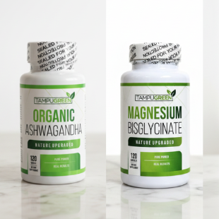 Stress & Calm Pack – Ashwagandha + Magnesium Bisglycinate | Relaxation & Nervous System Support | Tampugreen