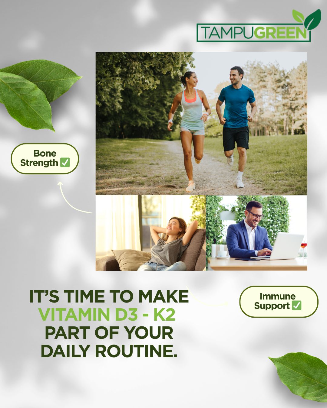 VITAMIN D3 + K2 - 2000 IU + 75 MCG